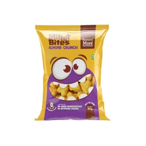 SOME MORE Almond Millet Bites 50g | Crunchy Almond Grain Bites | Millet Cubes | Light Sweet Roasted Bites | Small Pack Box | Easy Bite Pieces | Ready Cubes Pack | Nut Grain Crunch Mix — image 2