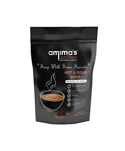 Amima's Kitchen Combo Of Hot & Sour + Manchow Jain Soup (No Onion No Garlic) - 100 Grams (Pack of 2) | Instant Soup Mix Powder | Ready To Cook | No Artificial Flavour & Colour | Gluten Free | Non GMO | Healthy Soup — image 2
