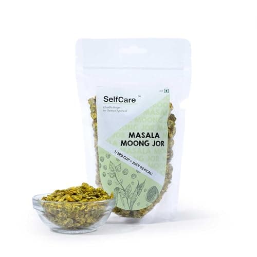 SelfCare By Suman Agarwal Masala Moong Jor Pack of 1 200g | Roasted - Vegan | Savoury - Snacks - Namkeen - Grocery | Spicy Crunchy & Chatpata - Tea time Snacking | Jain & Travel Friendly