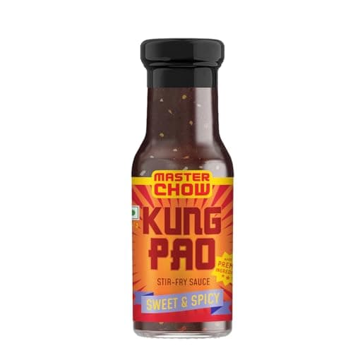 MasterChow Sweet & Spicy Stir Fry Cooking Sauce - 220 gm | Medium Spicy | Serves 4-5 Meals | Delhi Belly Sauce