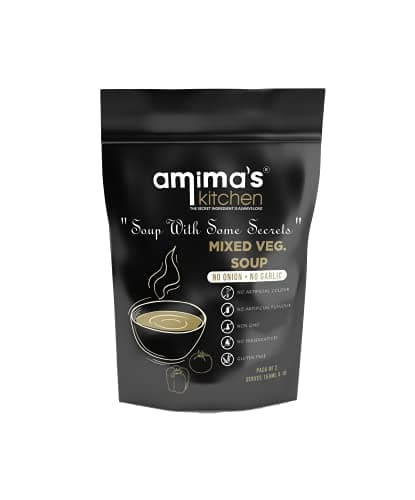 Amima's Kitchen Combo Of Hot & Sour + Mixed Veg. Jain Soup (No Onion No Garlic) - 100 Grams (Pack of 2) | Instant Soup Mix Powder | Ready To Cook | No Artificial Flavour & Colour | Gluten Free | Non GMO | Healthy Soup — image 5
