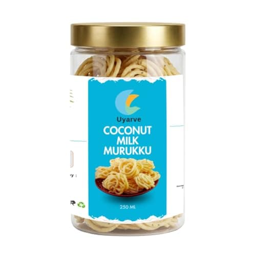 Uyarve Authentic Coconut Milk Murukku (200g) | Premium Thengai Paal Murukku | Crispy Traditional South Indian Snack | Gluten Free Rice Savoury | No Artificial Preservatives