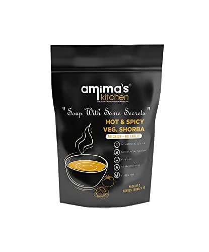 Amima's Kitchen Combo Of Hot & Spicy Veg. Shorba + Cheesy Tomato Jain Soup (No Onion No Garlic) - 100 Grams (Pack of 2) | Instant Soup Mix Powder | Ready To Cook | No Artificial Flavour & Colour | Gluten Free | Non GMO | Healthy Soup — image 5