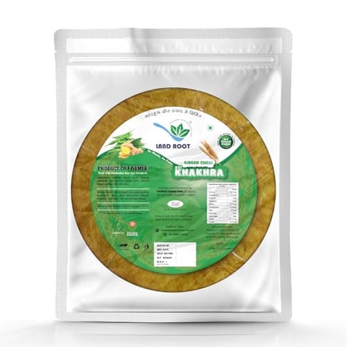 Landroot Organic Assorted Khakhra Pack | 3 Varieties (Jeera, Ginger Chilli, Mangroli) | Zero Maida | Vegan & Jain Friendly | High Fiber Healthy Snack | 180g x 3 Packs — image 2