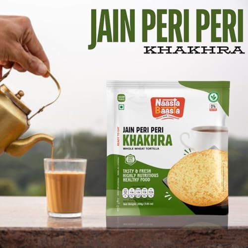 Naasta Baasta Jain Peri Peri Khakhra - Spicy, Crispy, Vegan, Healthy Snack, Indian Flatbread, Bold Flavor - 200g, Pack of 4 — image 3