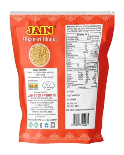 JAIN Bikaneri Bhujia, Size - 360g, Asli Bikaneri, Handmade, No Palm Oil, Zipper Pack — image 2