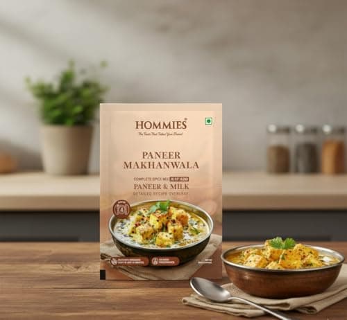Hommies Dhaba Paneer Makhanwala Curry Spice Mix | Ready to Cook in 15 Mins | Just Add Milk & Paneer | Serves 4 | Shahi Curry Masala with Cashew Nuts | No Preservatives | Pack of 4 (200g, 50g Each) — image 4
