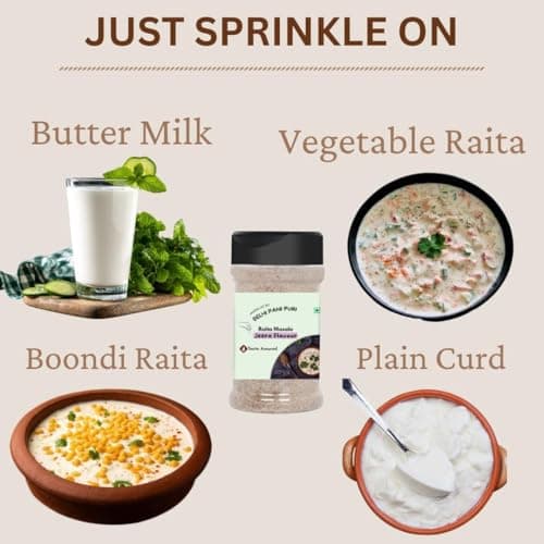 Raita Masala | Jeera Flavour Pack of 2| 100% organic No Chemicals | Fresh Heeng Jeera Punch | Perfect Seasoning for Buttermilk, Plain Curd, Boondi Raita & Vegetable Raita 180g — image 3