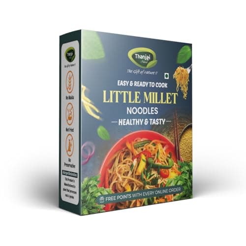 Thanjai Natural Noodles Millet180g X 8 Variities (No Maida Hakka Noodles, Not Fried, No MSG, Classic and Mild 1440g) Little | Multi Millet | Pearl | Ragi Millets & Moringa Leaf | Red Rice | Wheat | Tomoto — image 2