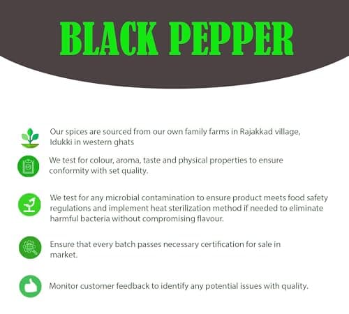 Spice Spectrum EXPORT GRADE MG 1 Whole Black Peppercorns 100 gms ( Malabar Garbled 1) | Kerala idukki Fresh Kali Mirch | Black Pepper | Kurumulaku | Kosher Black Pepper Spice for Seasoning, Bulk Refill, Mix | Bold Flavour for Every Dish — image 3