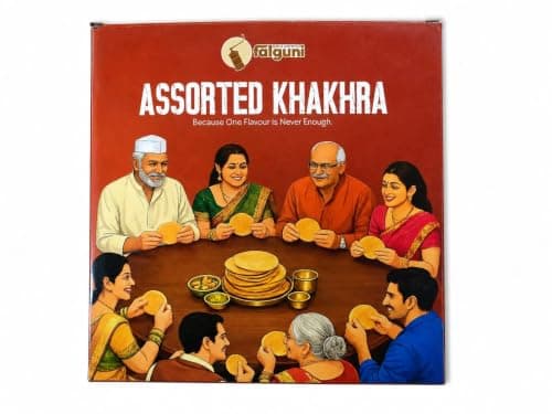 Falguni Gruh Udhyog (FGU) Jain Assorted Khakhra Combo | Crispy Roasted Whole Wheat Gujarati Snacks | No Onion No Garlic Ready-to-Eat Tea Time Snack Combo | Healthy & Crunchy | 500g — image 3