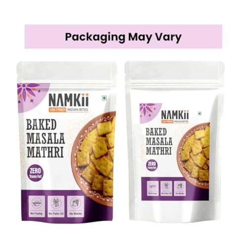 NAMKII Baked Methi Masala Mathri | Baked Not Fried, No Maida, No Palm Oil | Zero Trans Fat, Low Saturated Fat | Healthy Snacks, Mathri, Namkeen | Perfect for tea-time snacking, mid-night cravings, or tiffins | 175 g (Pack of 2) — image 6