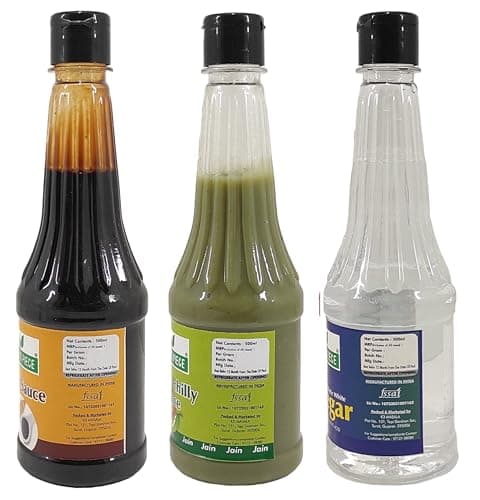 Green Piece Jain Sauce WIth No Onion/Garlic Soya sauce,Green Chilli & Vinegar.(Pack of 3) Sauce (1500 ml) — image 3