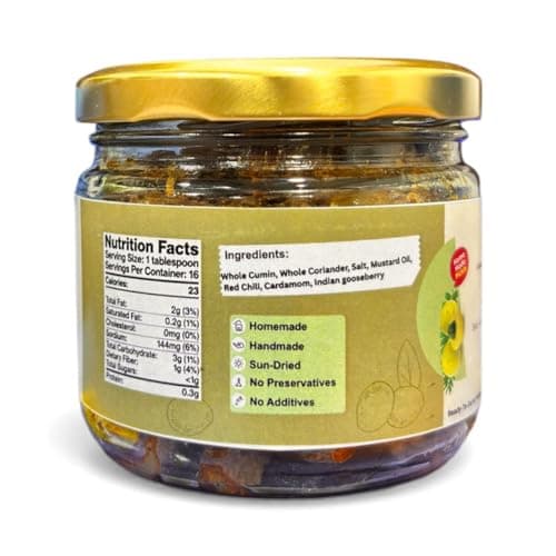 Amla (Amlaki) Achar by GHOROA - Jhal Chatpata | Authentic Homemade Bengali Spicy Indian Gooseberry/Amlaki Pickle in Mustard Oil | 250 g| Seedless Amla Pickle Without Onion & Garlic | Less Oil, Preservative-Free Indian Gooseberry Pickle — image 2