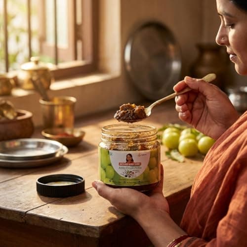 Achar Wali Didi | Amla Crush Pickle in Fresh | Homemade Awle ka Achaar without Onion & Garlic | Traditional Lemon Chunda Style Sweet & Sour | Seedless Indian Gooseberry | Less Oil, Preservative-Free | Tangy Amle ka Achar | Traditionaly made (500g) — image 5