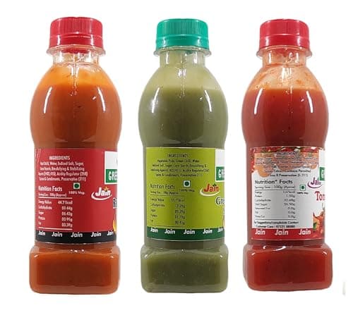 Green Piece Jain Sauce Without Onion/garlic/Potato Tomato Sauce (200gm),Green Chilli Sauce (200gm) and Red Chilli Sauce (200gm) (Pack of 3) (600 g) — image 3