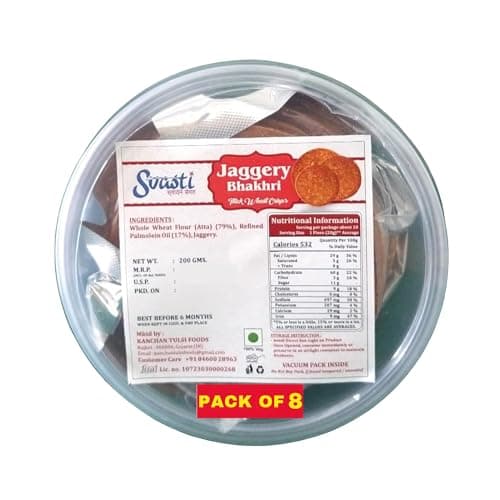 Svasti Dry Jeera Bhakhri Snacks - 200 gms (Pack Of 4) | Roasted Healthy Gujarati Snacks | No Maida | No Artificial Colours | No Onion & Garlic | Gluten Free |Vacuum Packed — image 8