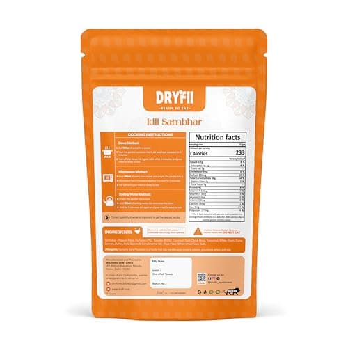 Dryfii Ready to Eat Idli Sambhar | South Indian Instant Breakfast | No Preservatives | Freeze Dried | Healthy & Tasty | Travel Friendly Veg Meal (50g Makes 230g) — image 2