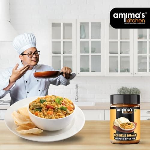 Amima's Kitchen Combo Of Bisi Bele Bhaat + Chettinad Rasam Jain Spice Mix (No Onion No Garlic) – 100 Grams (Pack of 2) | Blended Spice Mix | For Healthy and Delicious Cooking | No Synthetic Flavour & Color | Ready Masala Powder — image 5