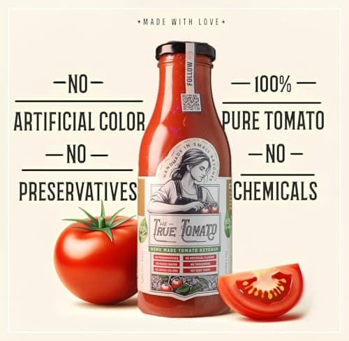The True Tomato Ketchup 550 Gram | Handmade And Fresh | Natural |1940 gm tomatoes in 1 kg ketchup |No Chemicals,No Added Colors,No Cornstarch, No Oils, No Preservatives,No Thickeners — image 8