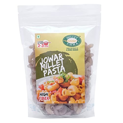 Millet Amma Jowar Millet Pasta - 360 Gms | (Pack of 2 - Each 180 Gms) | Easy & Ready to Cook | Zero Maida & 100% Vegan | Best Choice for Instant Breakfast & Dinner..