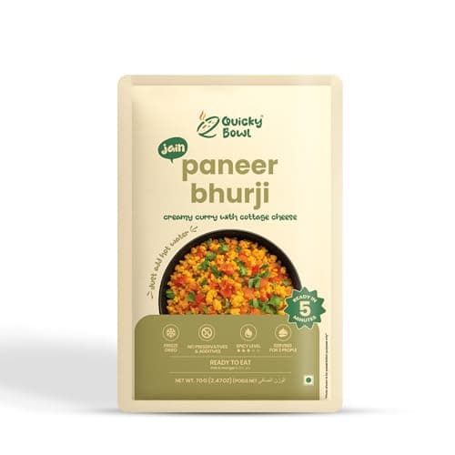 Quicky Bowl Jain Paneer Bhurji | Mashed Cottage Cheese And Vegetable | Ready To Eat | No Onion No Garlic | Punjabi Sabji | Instant Food | (Pack Of 3) — image 4