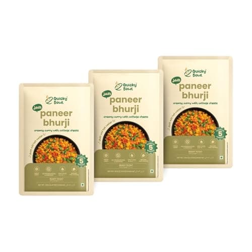 Quicky Bowl Jain Paneer Bhurji | Mashed Cottage Cheese And Vegetable | Ready To Eat | No Onion No Garlic | Punjabi Sabji | Instant Food | (Pack Of 3)