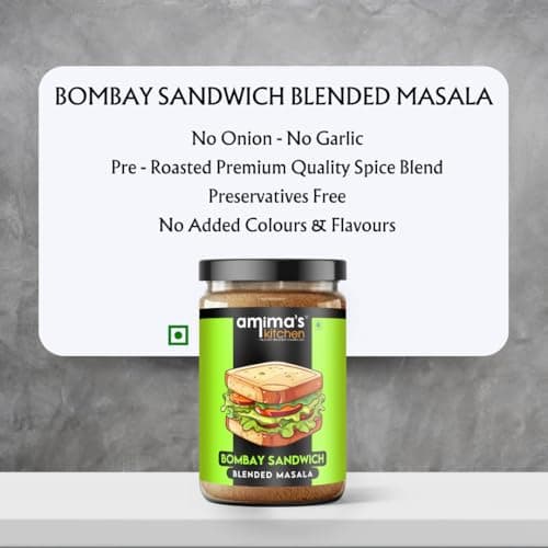 Amima's Kitchen Jain Sandwich Masala Sprinkler Jar -125g | Sandwich Spice Mix Powder | No Onion & No Garlic | Blended Spice Mix | No Artificial Flavour Added | Perfect For Grilled Sandwiches, Club Sandwiches, Toast Sandwich, Burgers, French Fries, Pizzas — image 4