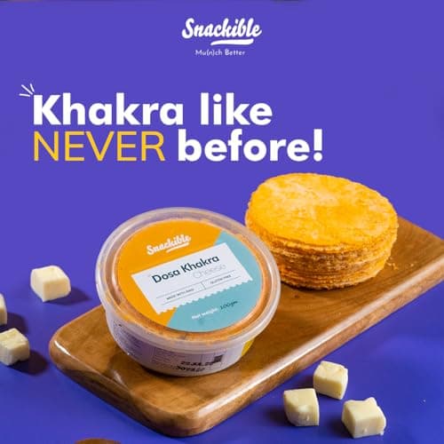 Snackible Cheese Dosa Khakra (Pack of 3) - 100gm | Healthy Snack | Millet Snack| No Palm Oil | High Fibre | Zero Transfat | Zero Cholestrol | Healthy Khakra — image 6
