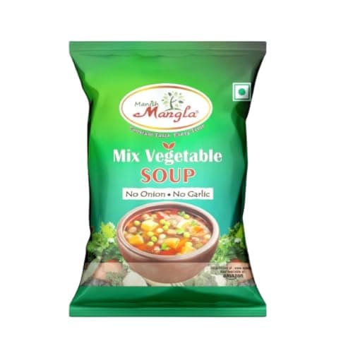 Manish Mangla Mix Vegetable Soup 200g | Instant Veg Soup Powder No Onion No Garlic | Healthy Soup Mix | Quick Soup Ready in Minutes | Rich Taste Vegetable Soup Powder