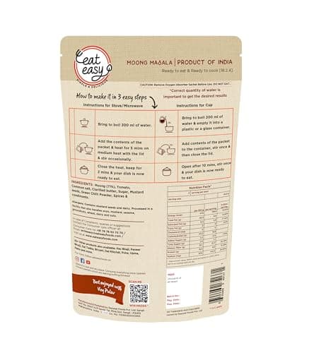 Eat Easy Ready to Eat Moong Masala 85g (Pack of 2) – Healthy Instant Moong Dal Snack, Spicy Vegetarian Meal, No Preservatives, Quick Indian Dish — image 2
