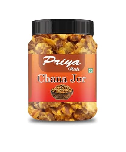 PRIYA NUTS Roasted Chana Jor | Crispy Chana Namkeen | High Protein, Gluten-Free Vegan Jain Snack | Sea Salt & Hing | No Palm Oil, No Added Sugar (250 Gram)