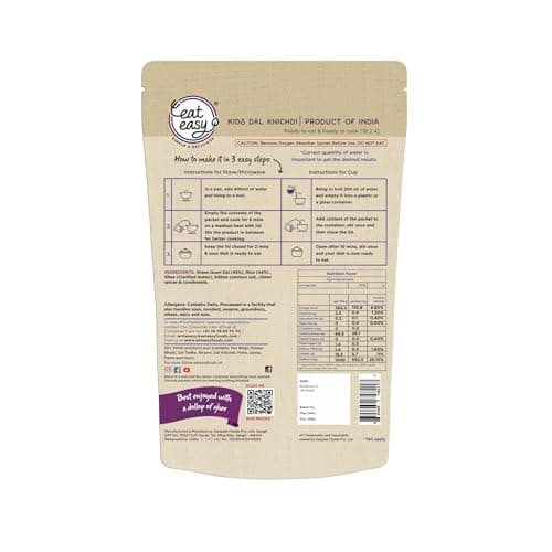 Eat Easy Ready to Eat Kids Dal Khichdi- 75g (Pack of 2) No Preservatives — image 2