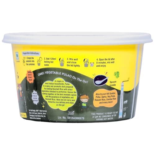 Amajain Instant Sattvik Healthy Veg Pulao, Ready-to-Eat, No Added Preservatives, No Added Flavours, Jain-Friendly, 70g (Pack of 4) — image 3