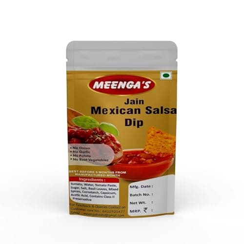 MEENGA’s Homely Made Jain Mexican Salsa Dip 225g | Perfect Dip for Nachos, Chips and Snacks | No Onion No Garlic | 100% Jain-Friendly | Natural Ingredients | Fresh & Tangy Ready-to-Eat Salsa