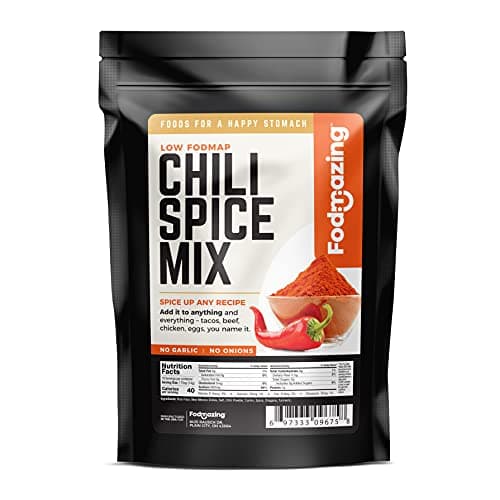 Fodmazing, Low Fodmap Spice Mix, Chili Spice Mix, No Onion, No Garlic, IBS Friendly, Non GMO, Gluten Free, Great for Food and Snacks (16 Servings)