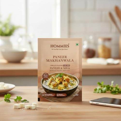 Hommies Dhaba Paneer Makhanwala Curry Spice Mix | Ready to Cook in 15 Mins | Just Add Milk & Paneer | Serves 4 | Shahi Curry Masala with Cashew Nuts | No Preservatives | Pack of 4 (200g, 50g Each) — image 3