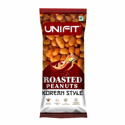 Unifit Korean Style Roasted Peanuts | Sweet & Spicy Crunchy Coated Peanuts | High Protein & Source of Fiber | No Added Preservatives | Ready to Eat Healthy Snack