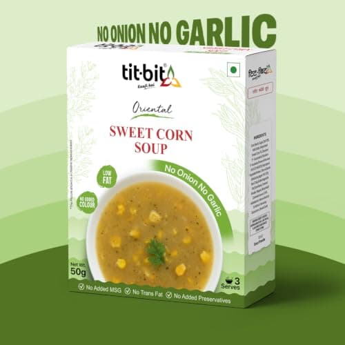 Tit-Bit Sweet Corn Soup Powder, Pack of 5 (250g), Instant and Tasty Corn Soup, No Onion No Garlic, Soup Packets for Easy Preparation — image 3
