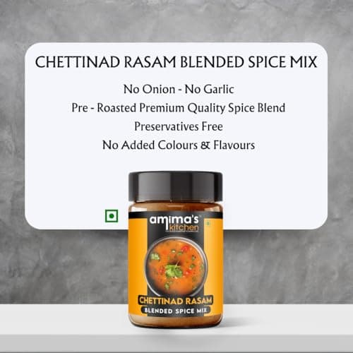 Amima's Kitchen Chettinad Rasam Jain Spice Mix (No Onion No Garlic) – 100 Grams | Blended Spice Mix | For Healthy and Delicious Cooking | No Synthetic Flavour & Color | Ready Masala Powder — image 4