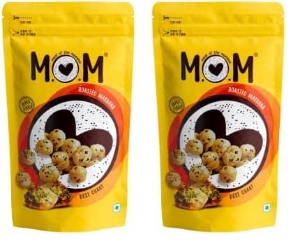 MOM - Meal of the Moment, Roasted Desi Chaat Makhana, 52g | Gluten Free | Anti Oxidants | MSG Free | Zero Trans Fat | No added Preservatives and No Artificial Flavours | No Onion No Garlic (Pack of 2)