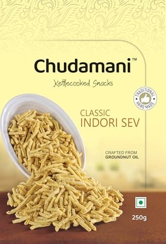 Chudamani Classic Indori Sev, Kettlecooked Snacks, Crispy and Spicy Namkeen, Famous Indori Cooked Snacks Namkeen - 250gm — image 6