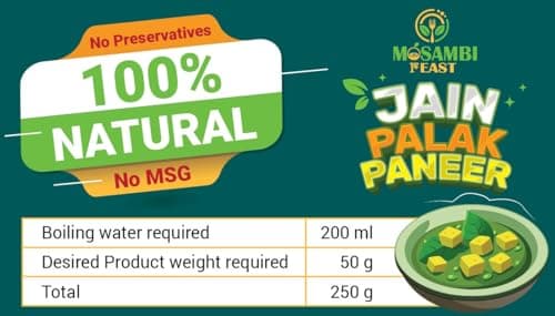 MOSAMBI FEAST Ready-to-Eat Jain Palak Paneer | 100% Natural Zero Preservatives | Rich Creamy Authentic Indian Flavors | Premium Vegetarian Ingredients — image 5