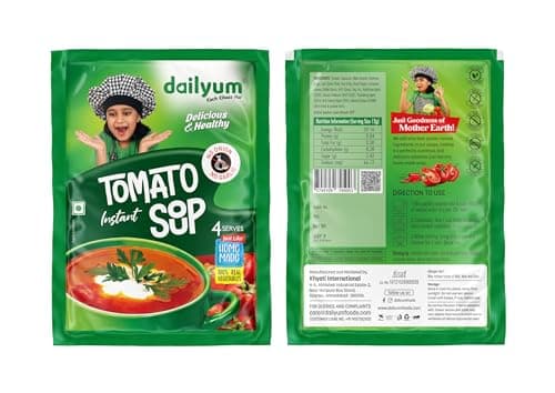 Dailyum Instant Tomato Soup 50g | No Onion No Garlic | Ready To Eat Instant Soup |100% Natural | No MSG | Gluten-free | Serves 4 | Jain | Pack of 5 — image 5
