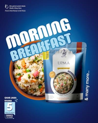 Made it Easy Instant Upma | Freeze Dried Savoury Breakfast Bowl | Ready in 5 Minutes | Just Add Hot Water | Convenient Everyday Food | Lightweight & Travel Friendly Meal — image 6