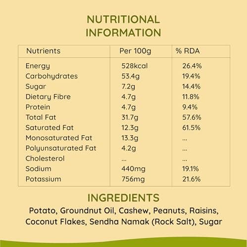 Vratam Falhari Trail Mix | Healthy Homemade Namkeen for Diet | No Onion No Garlic No Palm Oil | Guilt Free Snacks made in Groundnut Oil | Sweet and Salty Mixture for Home | 190G (pack of 1) — image 2