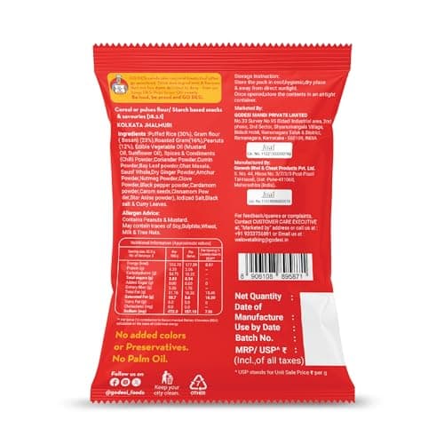 GO DESi Kolkata Jhalmuri Bhel, No Palm oil 100 grams pack of 2 — image 2
