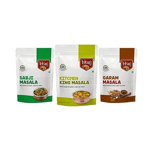 Bhoj Masale Sabji, Kitchen King And Garam Masala Powder Combo Pack 200GM Each | Aromatic Spice for Flavorful Indian Cooking | For Flavorful Cooking | No Artificial Flavor Added. No colour, no preservatives, no Onion & No Garlic ( Jain Friendly)