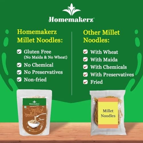 Homemakerz Banyard Millet Noodles, Natural, Preservative, Gluten & Fat Free, Not Fried & No Oil, Zero Maida & Wheat, Healthy & Tasty Hakka Millet Noodles With High Fiber, 200g — image 3