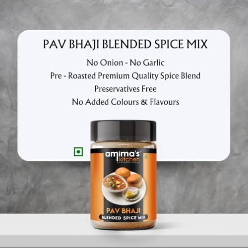 Amima's Kitchen Pav Bhaji Masala Powder (No Onion No Garlic) – 100 Grams | Blended Spice Mix | No Synthetic Flavour & Color | Ready Jain Spice Mix — image 4